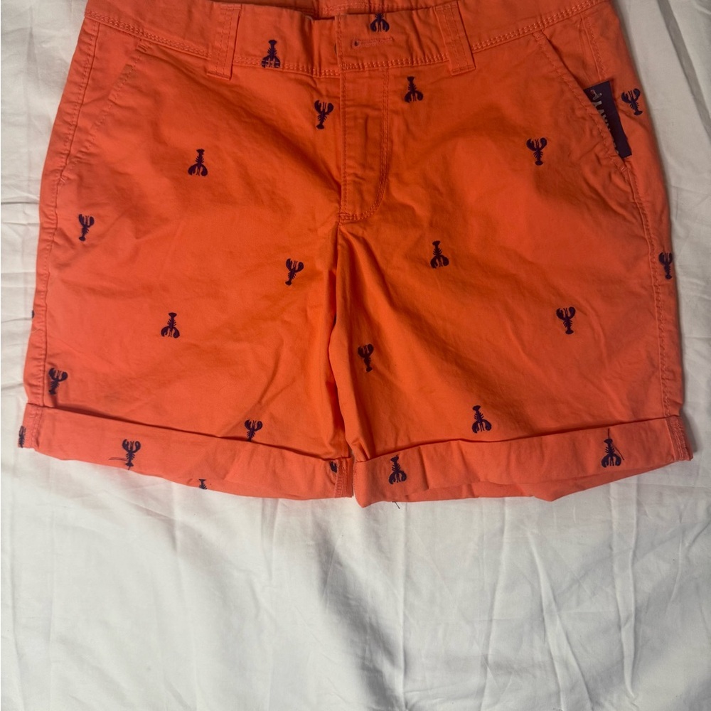 Old Navy Orange Cargo Shorts with Lobster Print size 4 casual beach vacation‎